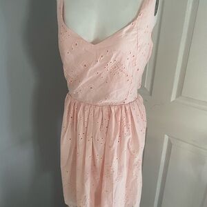 AUDREY PARKS Francesca's Collections Eyelet Blush Dress Open Back NWT S/XL